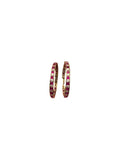 14k gold ruby and diamonds hoop earrings