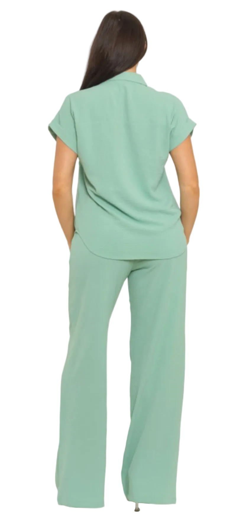 Air Flow Button Down Shirts Top And Pants Set