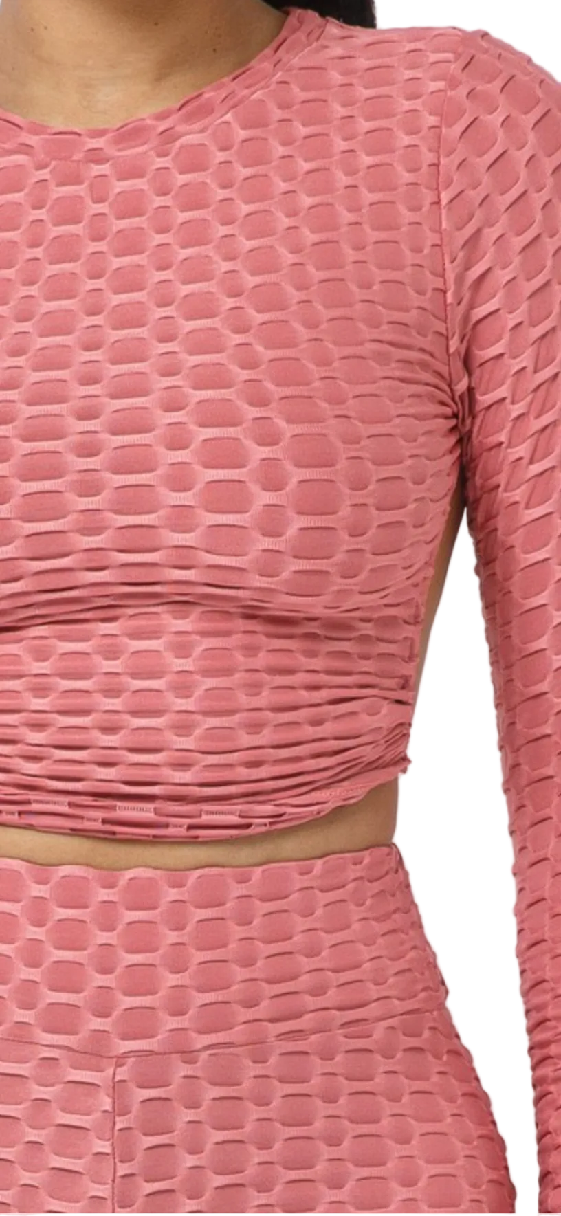 Open Back Tie Long Sleeve Top And Leggings Set