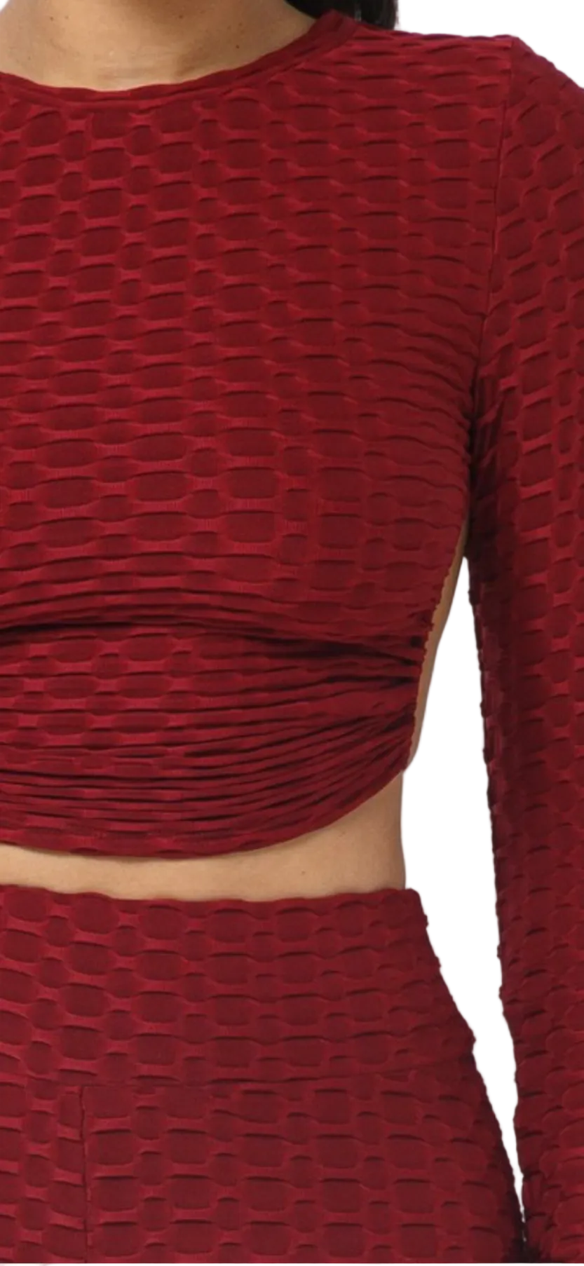 Open Back Tie Long Sleeve Top And Leggings Set